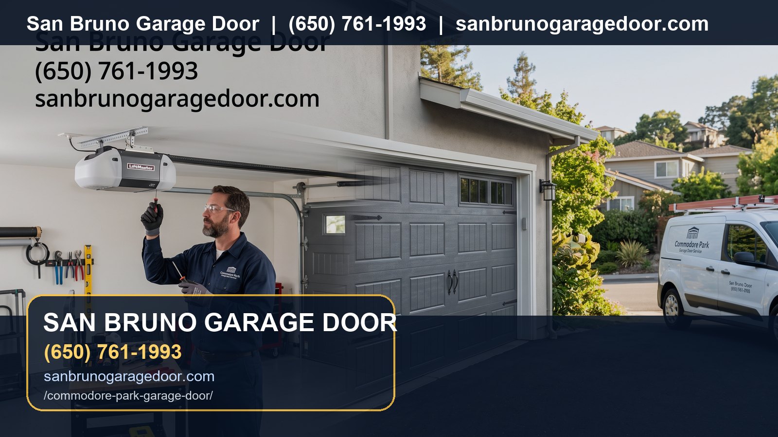 Commodore Park Garage Door Service branded visual