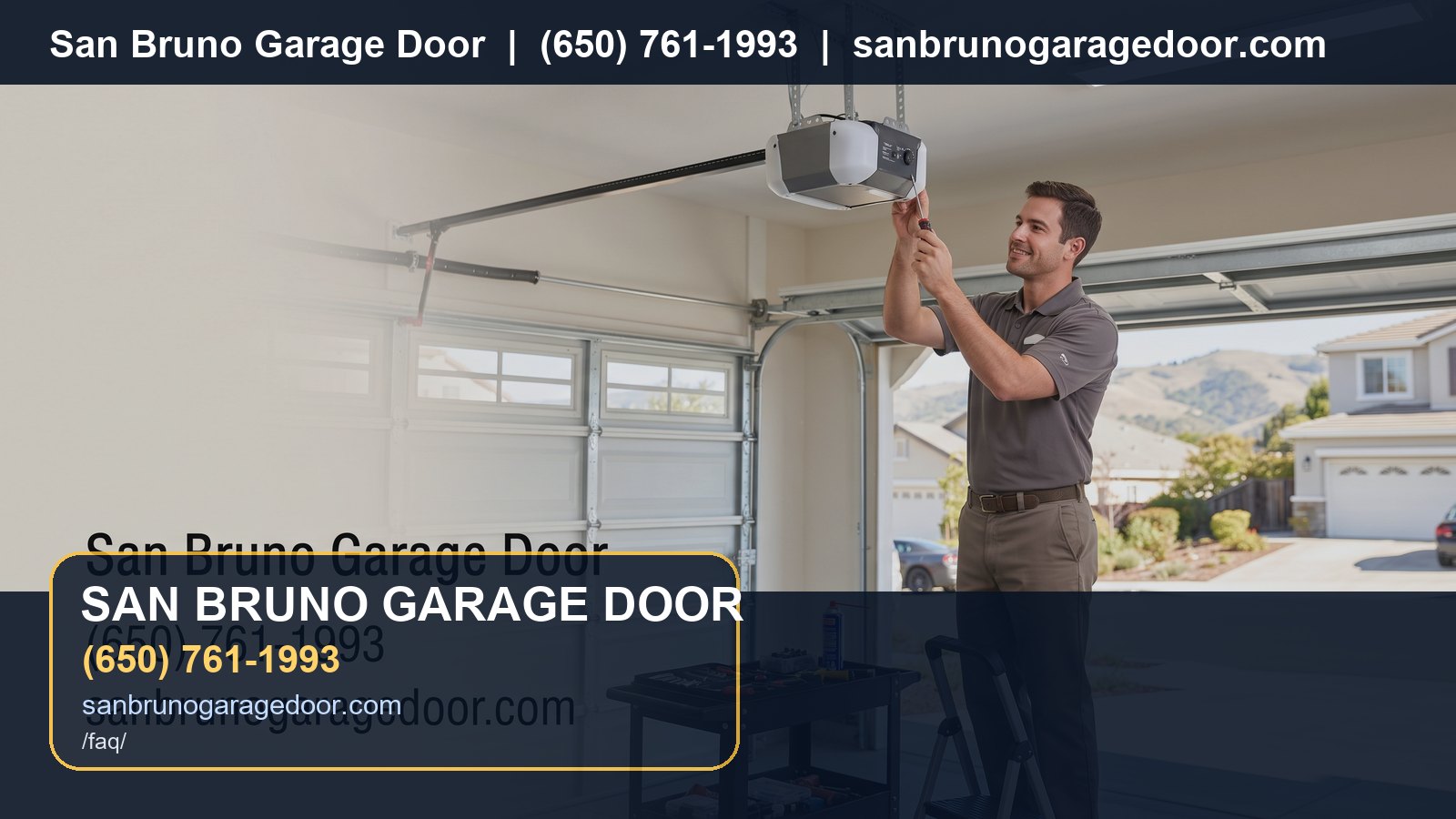 San Bruno Garage Door FAQ branded visual