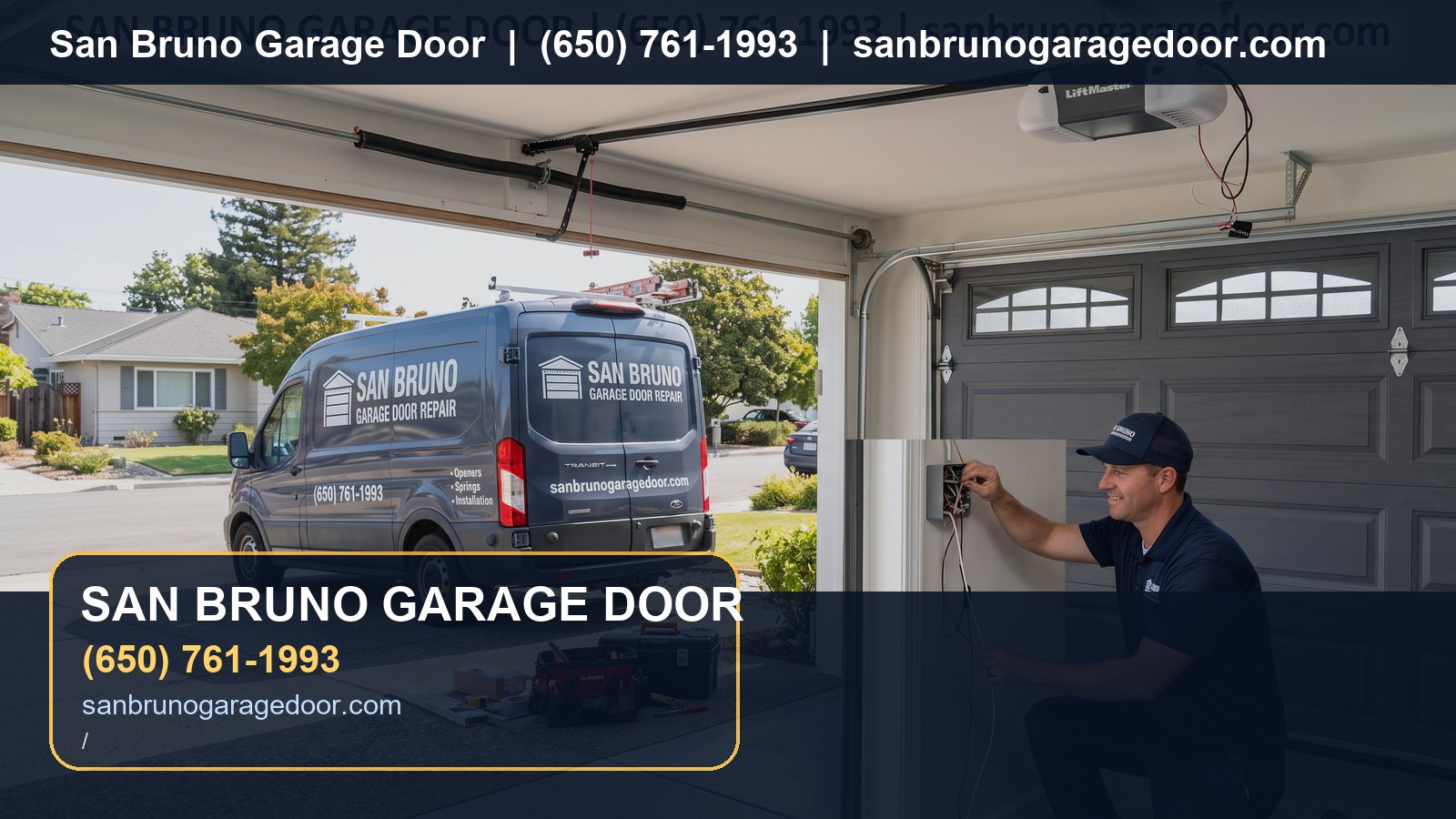 San Bruno Garage Door Repair, Openers, Springs, and Installation branded visual