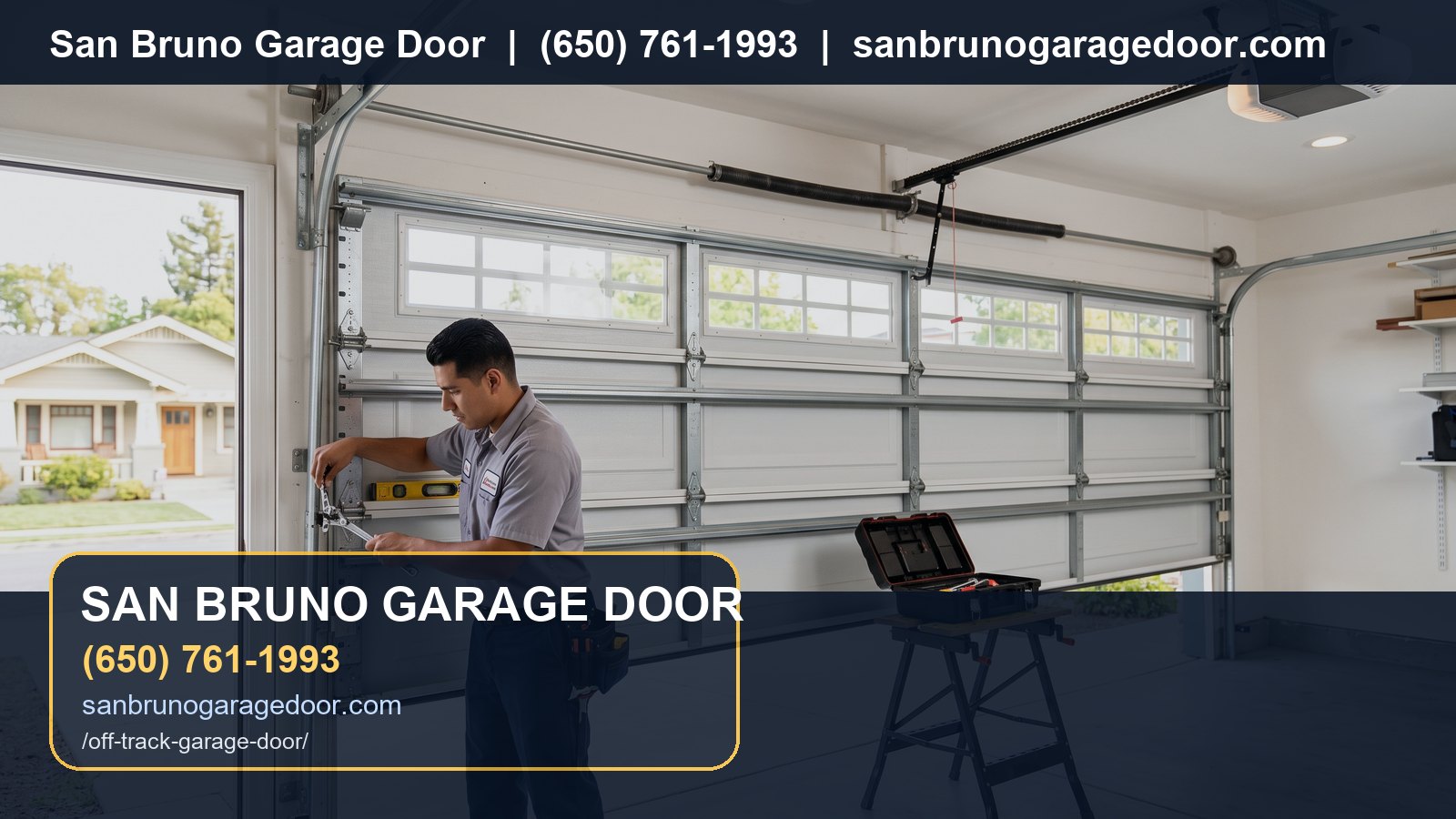 Off Track Garage Door San Bruno branded visual
