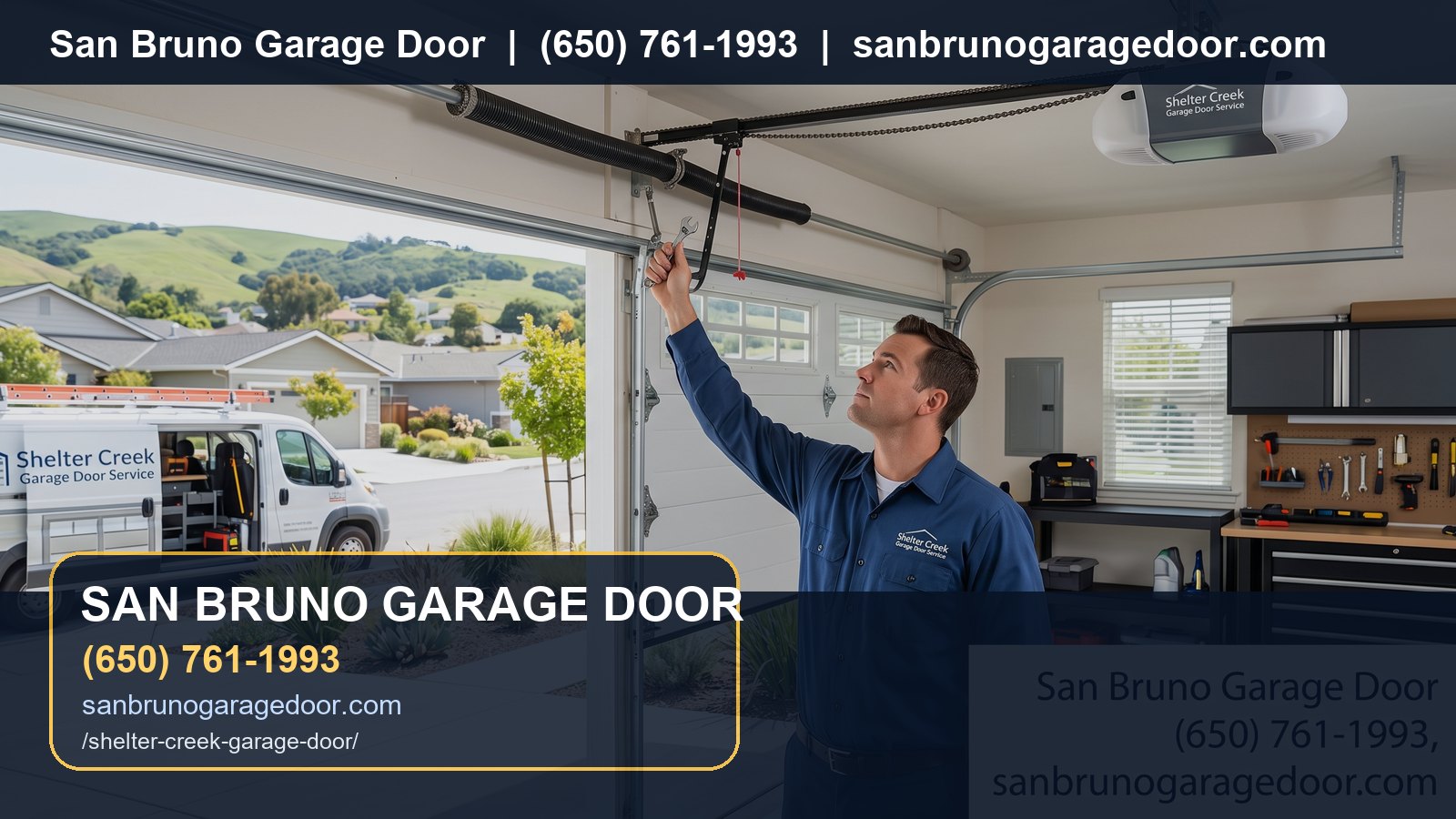 Shelter Creek Garage Door Service branded visual